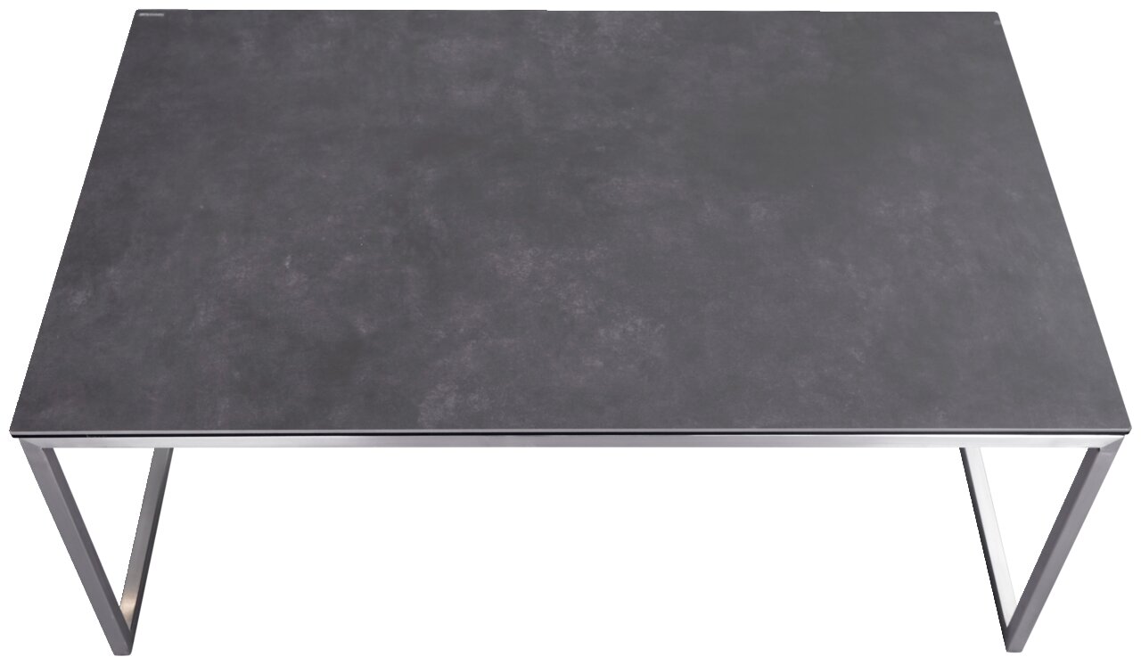 Novel Couchtisch TERAMO Moderner Couchtisch mit dunkler Tischplatte und Metallgestell, Ansicht von oben.