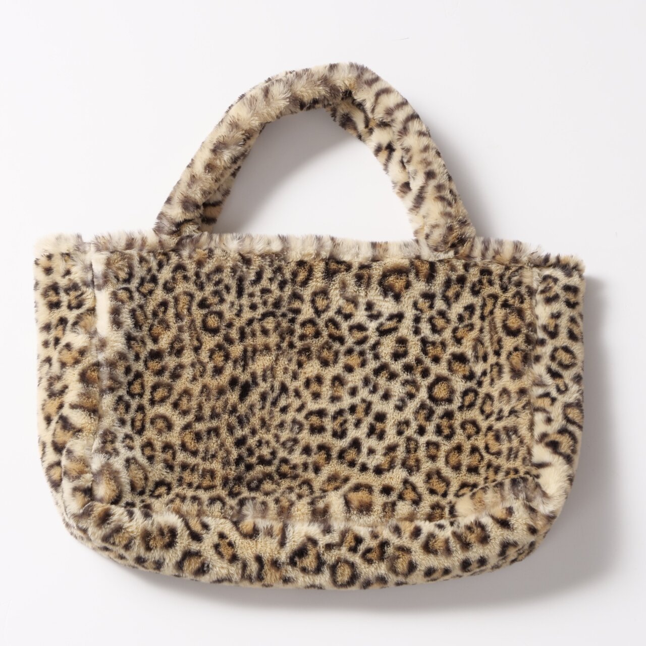 Tas Leony met luipaardprint van imitatiebont, vooraanzicht