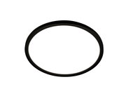 Runde LED-Deckenleuchte mit schwarzem Rand, Ansicht von unten