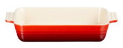 Rote Auflaufform aus Keramik, 32 cm, Vorderansicht