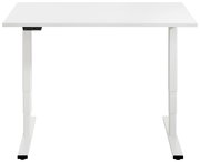 Weißer höhenverstellbarer E-Schreibtisch Voleo Serie EFLEX, Frontalansicht