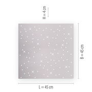 Quadratische Deckenleuchte aus Stahl mit funkelndem Muster, Draufsicht