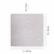 Quadratische Deckenleuchte aus Stahl mit funkelndem Muster, Draufsicht