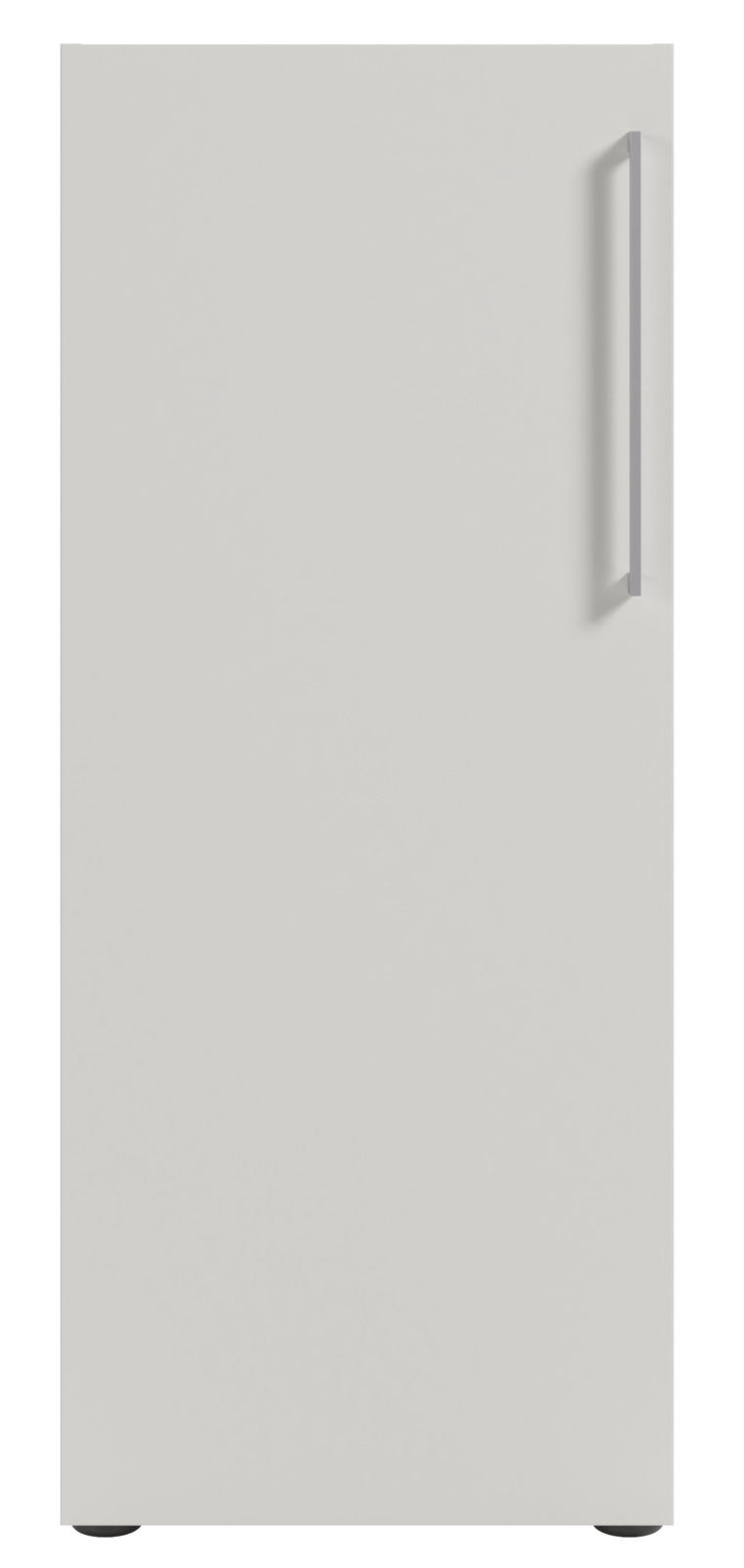 Weißer Aktenschrank mit Linksanschlag, Frontansicht