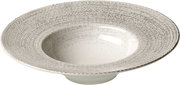 Gourmetteller 28cm mit grauem, gesprenkeltem Muster, seitliche Perspektive