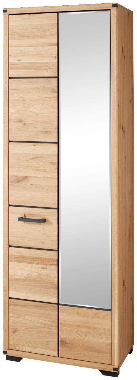Linea Natura Kledingkast GENUA II Garderobenschrank aus Holz mit Spiegeltür, Frontalansicht