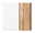 Hängeschrank 65 cm mit weißer und holzfarbener Front, Frontalansicht