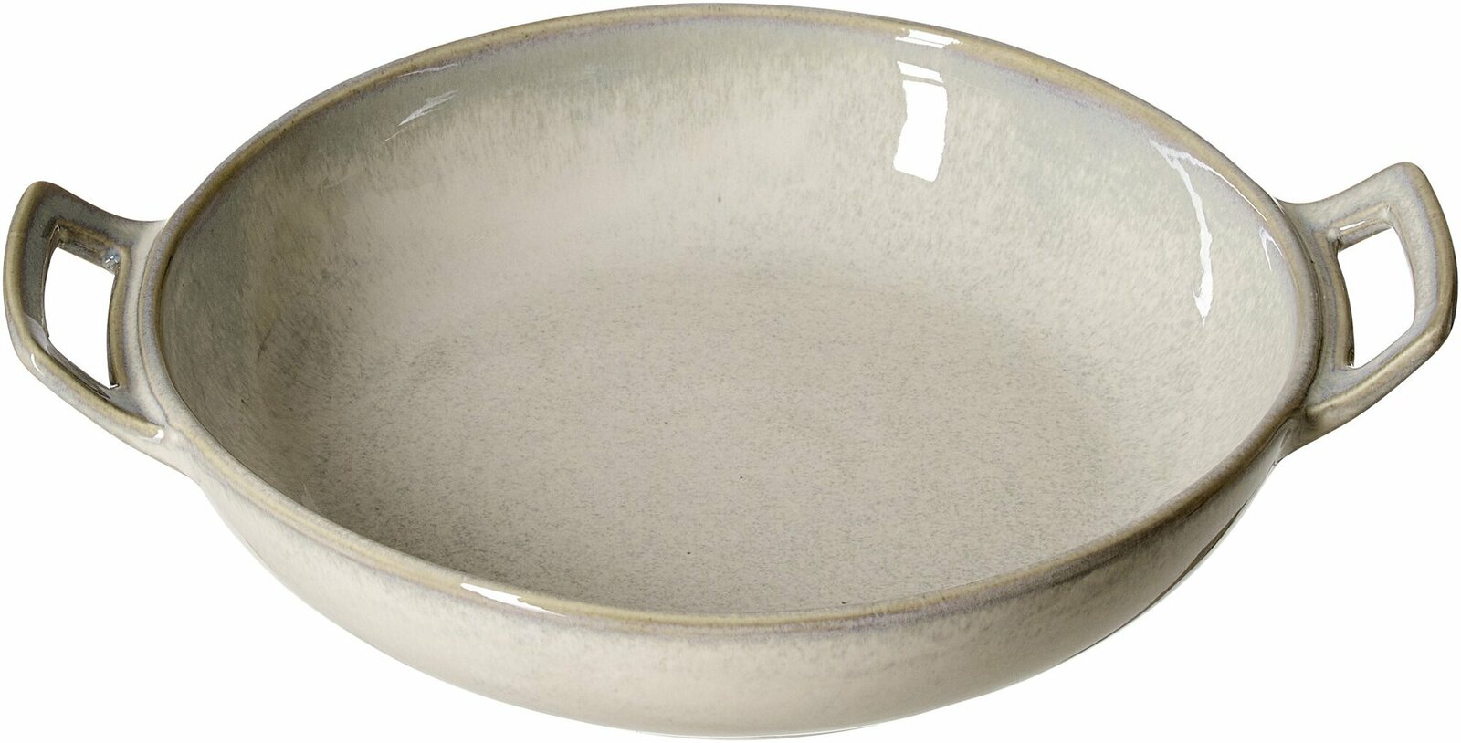 Runde Auflaufform Troms 18,5x15cm aus Keramik mit zwei Griffen, Ansicht von oben