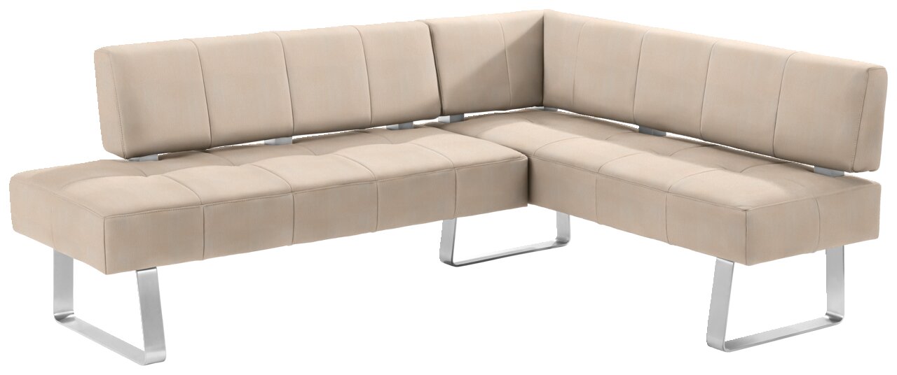 Moderano Hoekbank LUPO II Beige hoekbank met een modern ontwerp en metalen poten, zijaanzicht