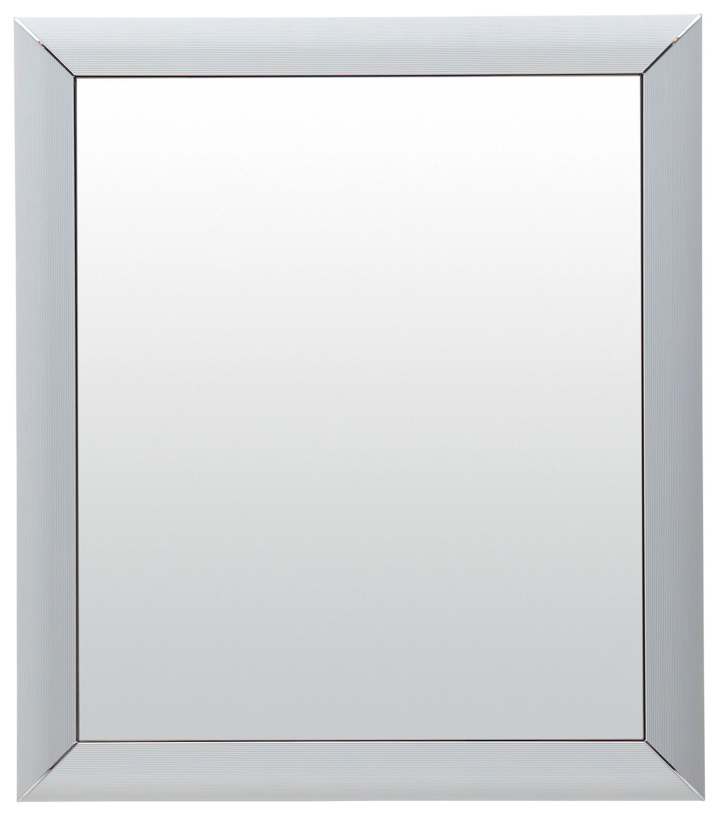 Rechteckiger Spiegel mit silbernem Rahmen, Frontalansicht