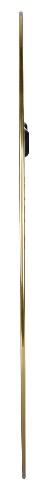 Seitenansicht eines runden Spiegels mit einem goldenen Rahmen, Serie ESRA, Durchmesser ca. 50 cm.