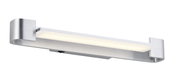 Moderne LED-wandlamp BOX van geborsteld metaal, gezien vanaf de zijkant
