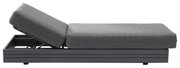 Seitliche Ansicht eines grauen 3-Sitzer Loungeelements mit verstellbarer Rückenlehne.