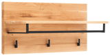Garderobenpaneel aus Holz mit schwarzem Metallgestell, seitliche Perspektive
