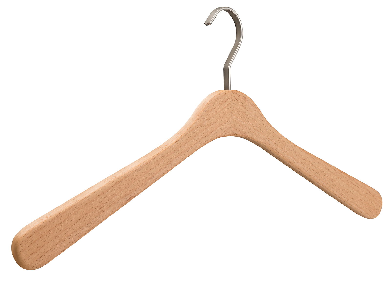 Holzkleiderbügel mit Metallhaken, Vorderansicht