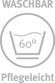 Symbol für waschbar bei 60 Grad, pflegeleicht, Vorderansicht
