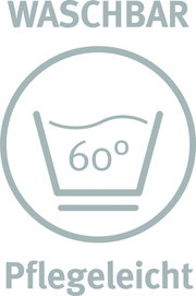 Symbol für waschbar bei 60 Grad, pflegeleicht, Vorderansicht