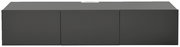 Frontansicht eines modernen, grauen TV-Hängelowboards mit drei Türen.