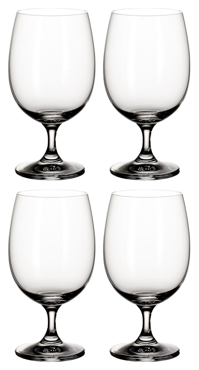 Villeroy & Boch Set van 4 waterbekers LA DAVINA Vier elegante glazen waterbekers, van voren afgebeeld.