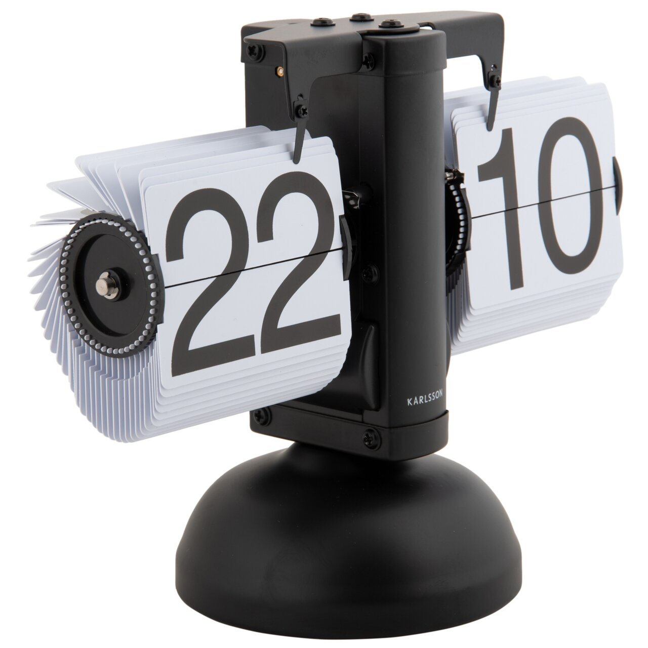 KARLSSON Tischuhr FLIP Retro Tischuhr mit umklappbaren Zahlenblättern, seitliche Perspektive