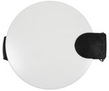 Ansicht von oben auf einen weißen Treteimer mit schwarzem Pedal, 3 Liter Fassungsvermögen, Höhe 24 cm.