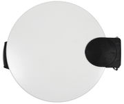 Ansicht von oben auf einen weißen Treteimer mit schwarzem Pedal, 3 Liter Fassungsvermögen, Höhe 24 cm.