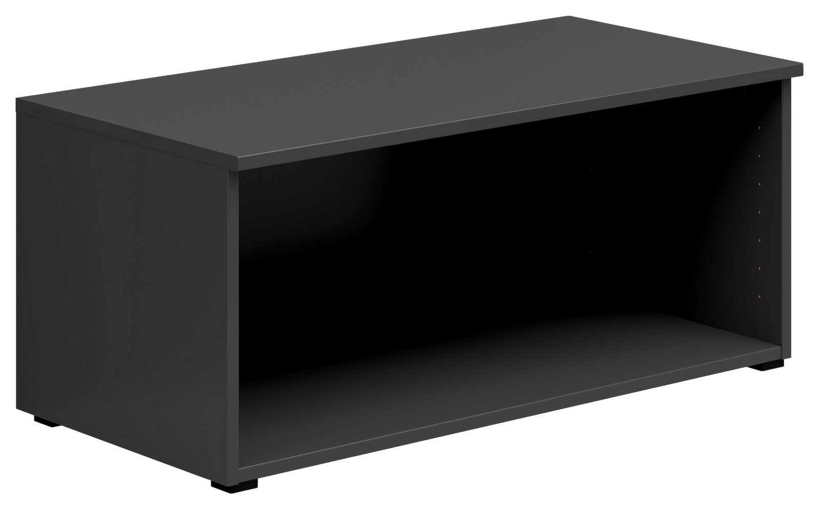 Carryhome Regalaufsatz MULTISTAURAUM Schwarzer Regalaufsatz aus Holz, perspektivisch von vorne links fotografiert.