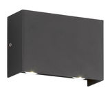 Moderne schwarze Wandleuchte Nair mit rechteckigem Design, seitliche Perspektive