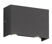 Moderne schwarze Wandleuchte Nair mit rechteckigem Design, seitliche Perspektive