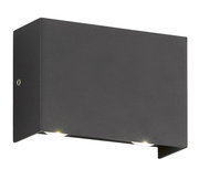 Moderne schwarze Wandleuchte Nair mit rechteckigem Design, seitliche Perspektive