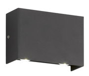 Moderne schwarze Wandleuchte Nair mit rechteckigem Design, seitliche Perspektive
