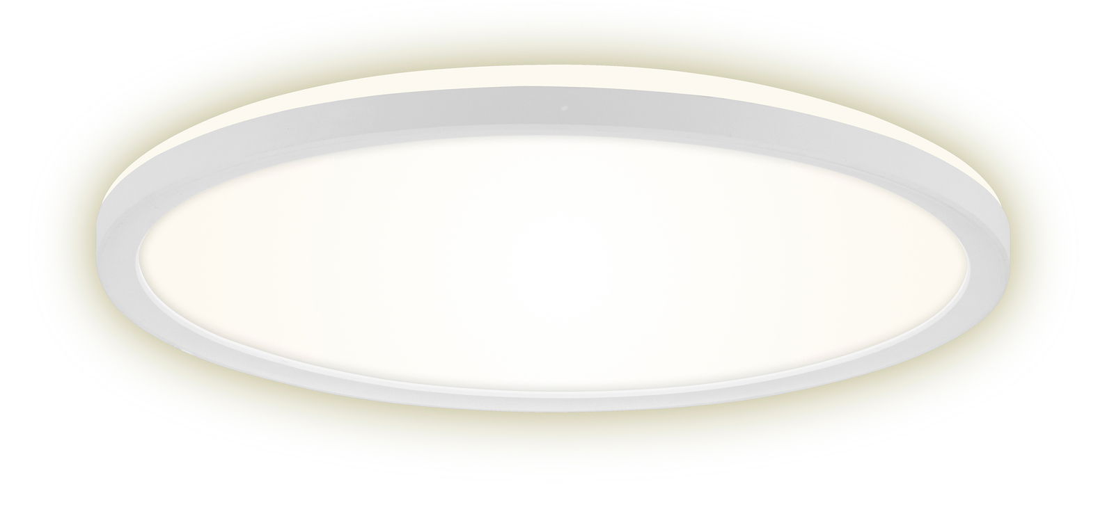 Runde LED-Deckenleuchte Briloner SLIM in Weiß, seitliche Perspektive