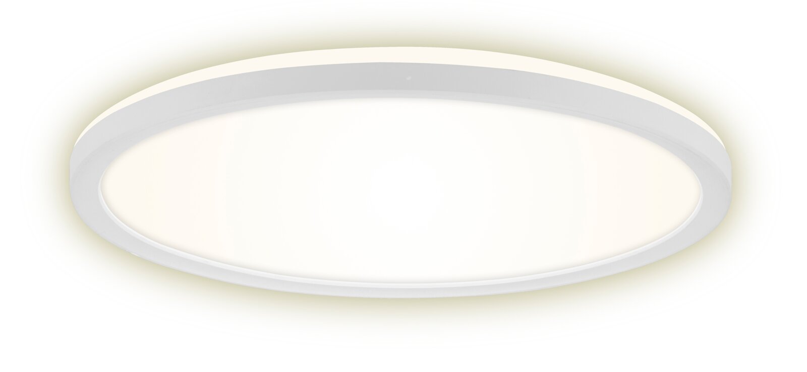 Runde LED-Deckenleuchte Briloner SLIM in Weiß, seitliche Perspektive