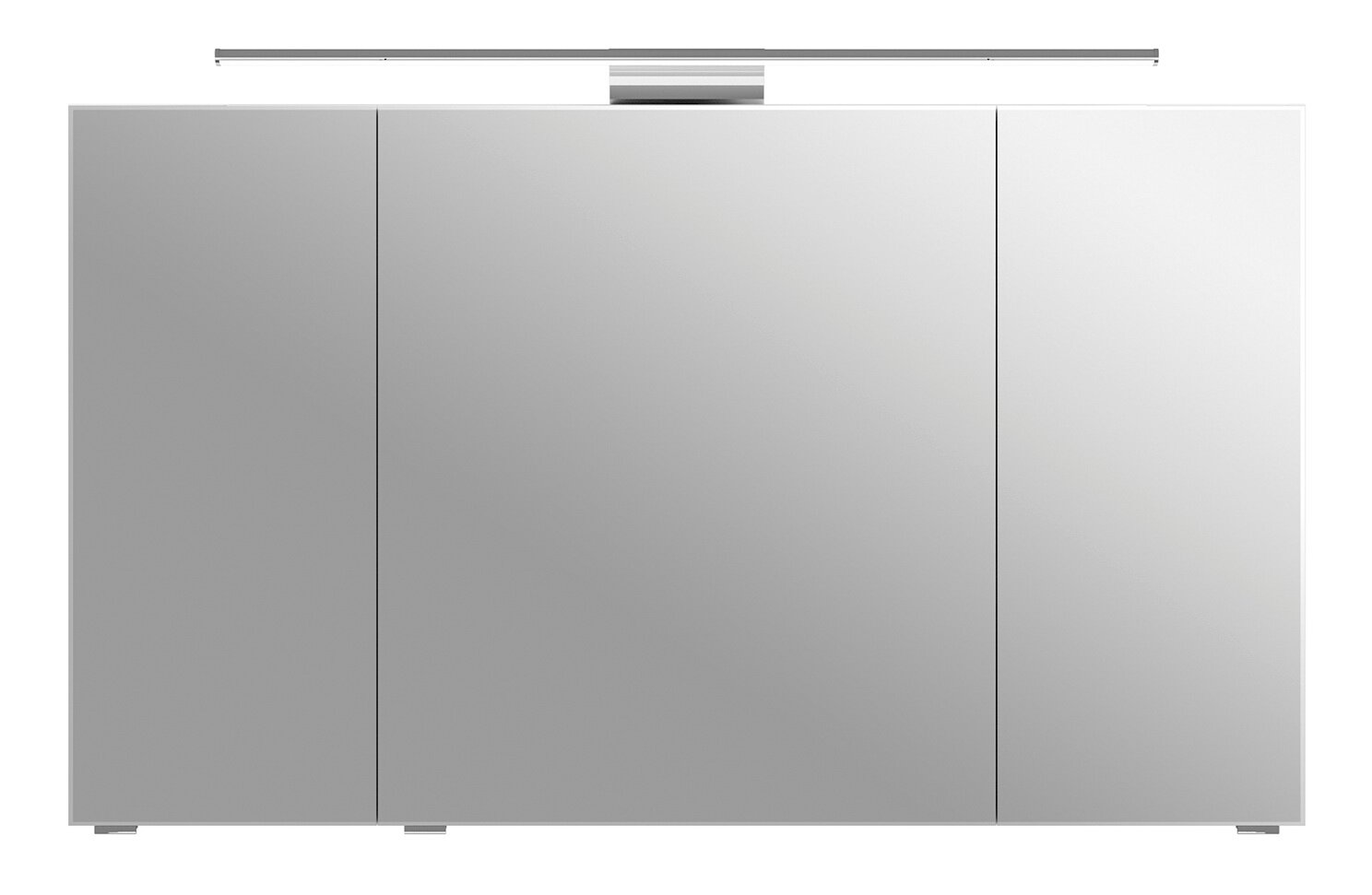 Pelipal Spiegelschrank SERIE 6005 SPRINT Moderner Spiegelschrank mit drei Türen und integrierter Beleuchtung, Frontalansicht.