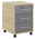 Manjana Rollcontainer OHIO Rollcontainer mit drei Schubladen, Holzoptik und grauen Fronten, auf Rollen, seitliche Perspektive