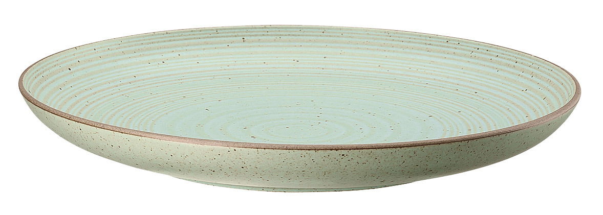 Thomas Dinerbord NATURE Speiseteller 27 cm in sanftem Grün mit feiner Punktstruktur, seitliche Perspektive