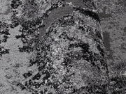 Nahaufnahme eines strukturierten Teppichs in Grautönen mit abstraktem Muster, perspektivisch von der Seite aufgenommen.