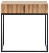 Moderner Konsolentisch aus Holz mit Metallgestell, Frontalansicht