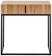 Moderner Konsolentisch aus Holz mit Metallgestell, Frontalansicht