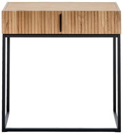 Moderner Konsolentisch aus Holz mit Metallgestell, Frontalansicht