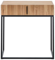 Moderner Konsolentisch aus Holz mit Metallgestell, Frontalansicht