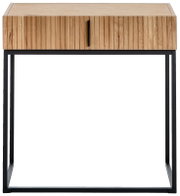 Moderner Konsolentisch aus Holz mit Metallgestell, Frontalansicht