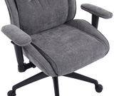 Grauer Homeoffice-Drehstuhl mit Armlehnen, Vorderansicht