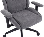 Grauer Homeoffice-Drehstuhl mit Armlehnen, Vorderansicht