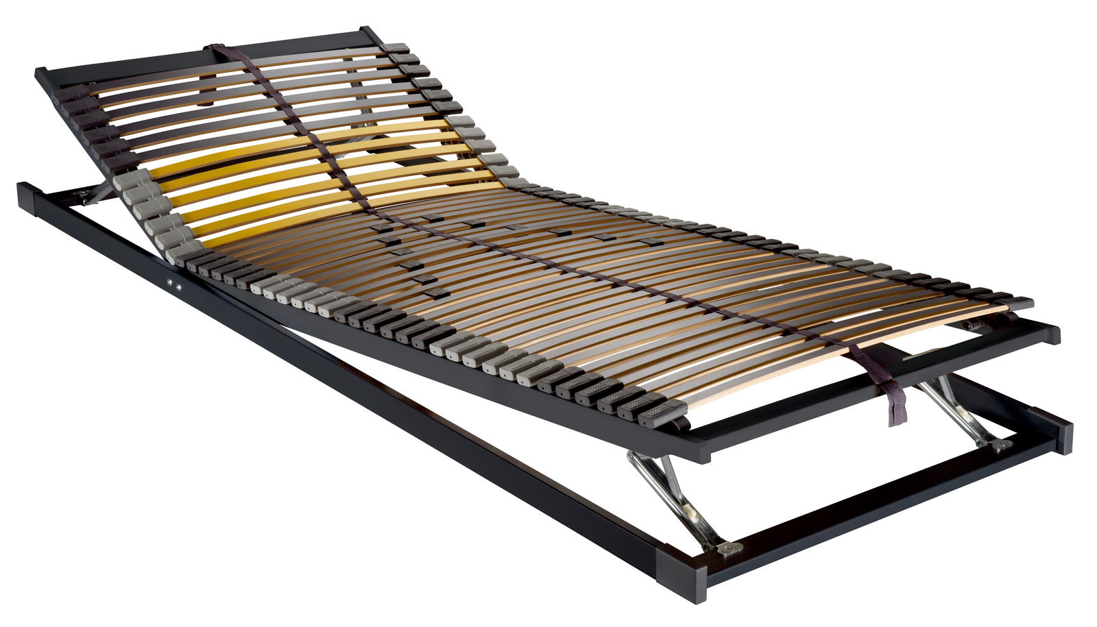 Novel Federholzrahmen KF SOLVIT Federholzrahmen 140x210 KF in seitlicher Perspektive mit verstellbarem Kopf- und Fußteil