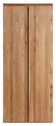 Frontansicht eines hölzernen Aktenschranks mit zwei Türen in natürlicher Holzoptik.