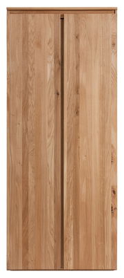 Frontansicht eines hölzernen Aktenschranks mit zwei Türen in natürlicher Holzoptik.