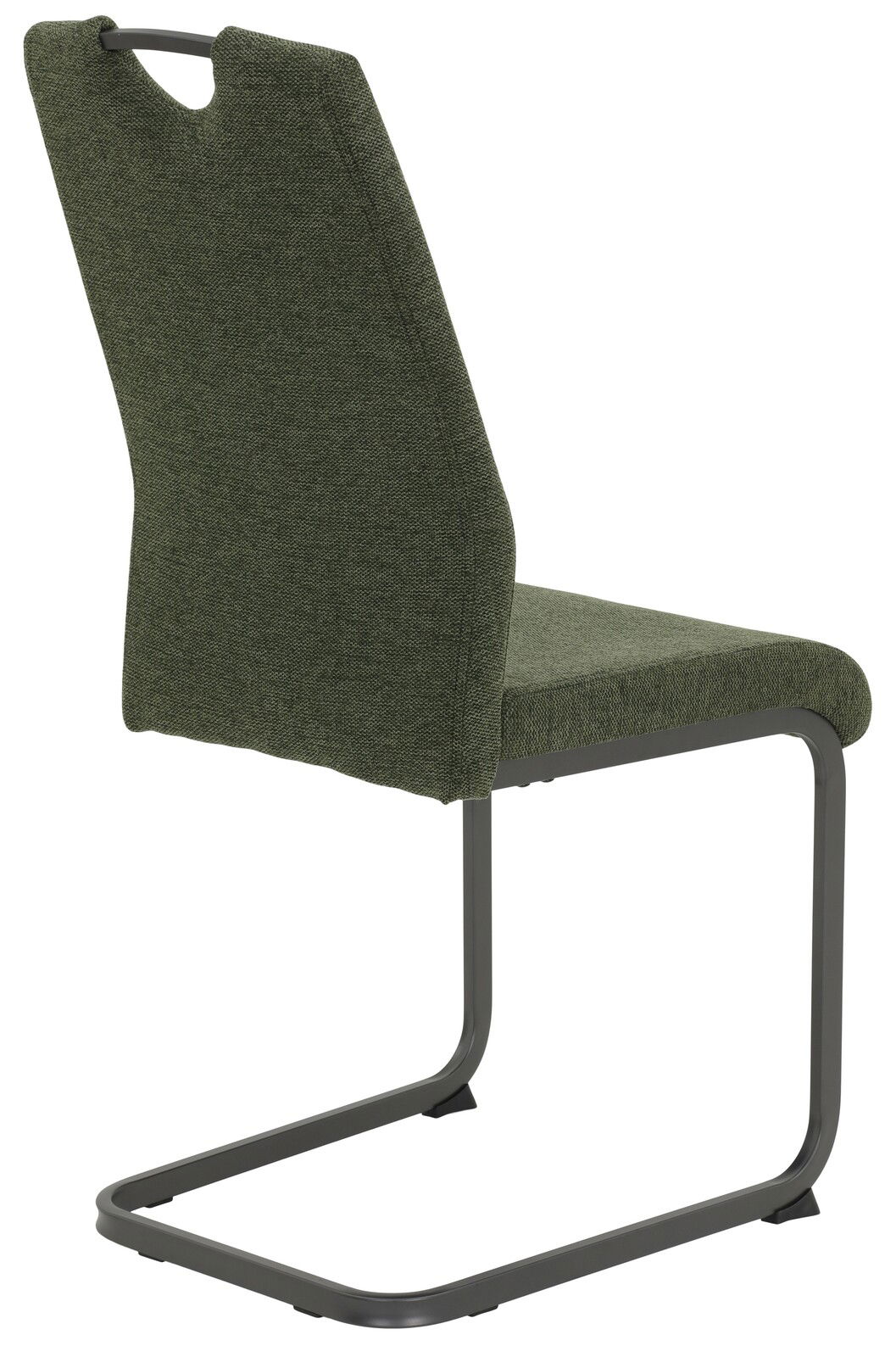 Grüner Schwingstuhl mit Metallgestell, Rückansicht