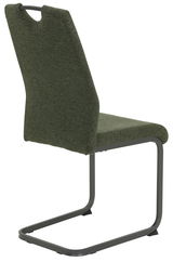 Grüner Schwingstuhl mit Metallgestell, Rückansicht