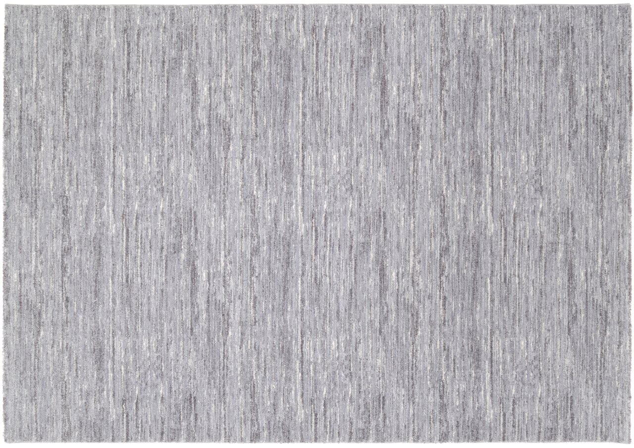 Grauer Uni-Teppich in Draufsicht mit dezenter Struktur.